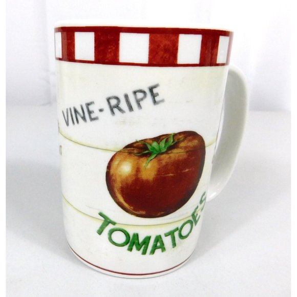 Home Trends Farm Fresh Vine Ripe Tomatoes Coffee Mug Stoneware Discontinued - Picture 3 of 9